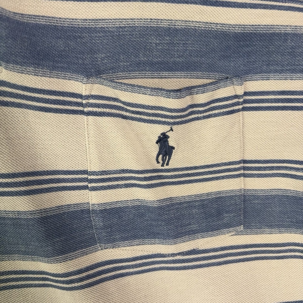 Polo Ralph‎ Lauren Polo Shirt Mens XL Blue Striped Classic Fit Short Sleeve Pony - Picture 3 of 8